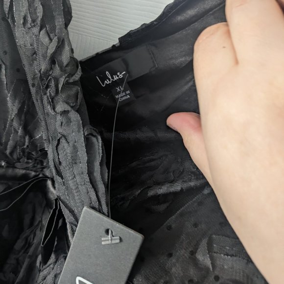 Lulu's Black Floral Lace Midi Dress - Picture 4 of 5